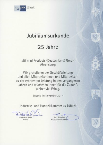 25 years ulti med Products (Deutschland) GmbH  
